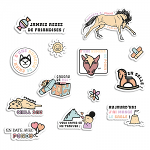 stickers, autocollants équestres, autocollants chevaux, equestrian stickers, cute horse sticker, pony stickers, autocollants poney