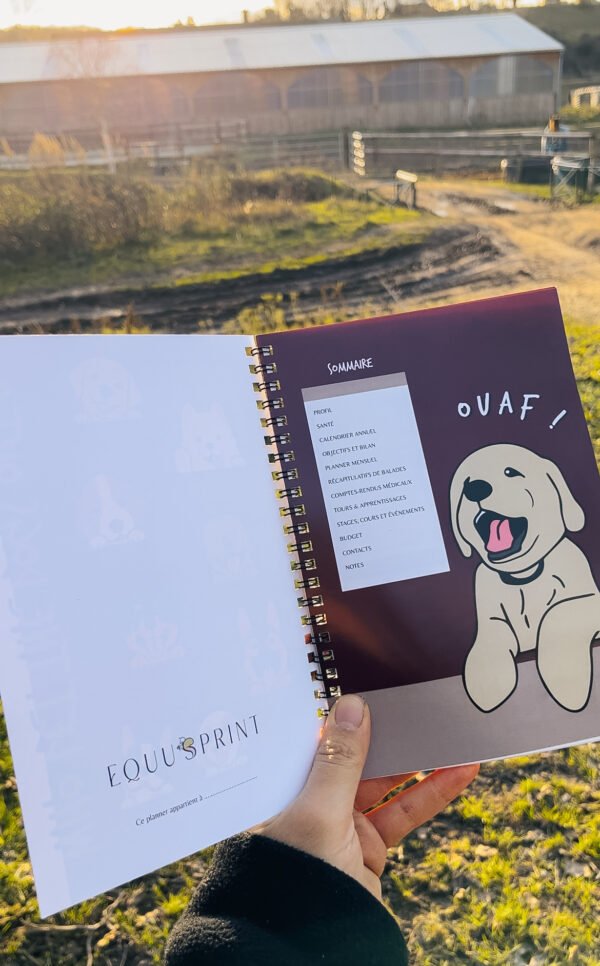 planner, chien, carnet chien, planning chien, agenda chiot,