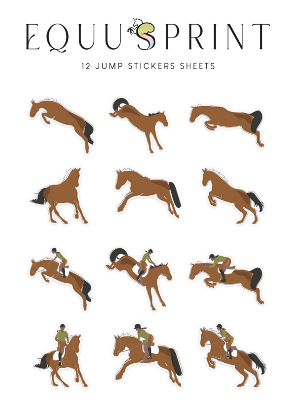 aesthetic stickers, stickers sheet, elegant stickers, horses sticker, stickers chevaux, autocollants poneys, cavaliers autocollants, horseriders stickers